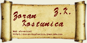 Zoran Koštunica vizit kartica
